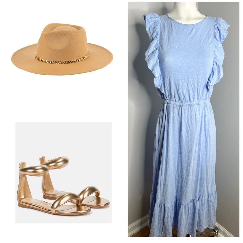 LOFT BLUE MAXI DRESS / PRELOVED SIZE SMALL